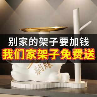 瓷钥匙关收纳玄摆件鞋柜家居招迁财猫装饰品乔新RRD居礼物陶白瓷