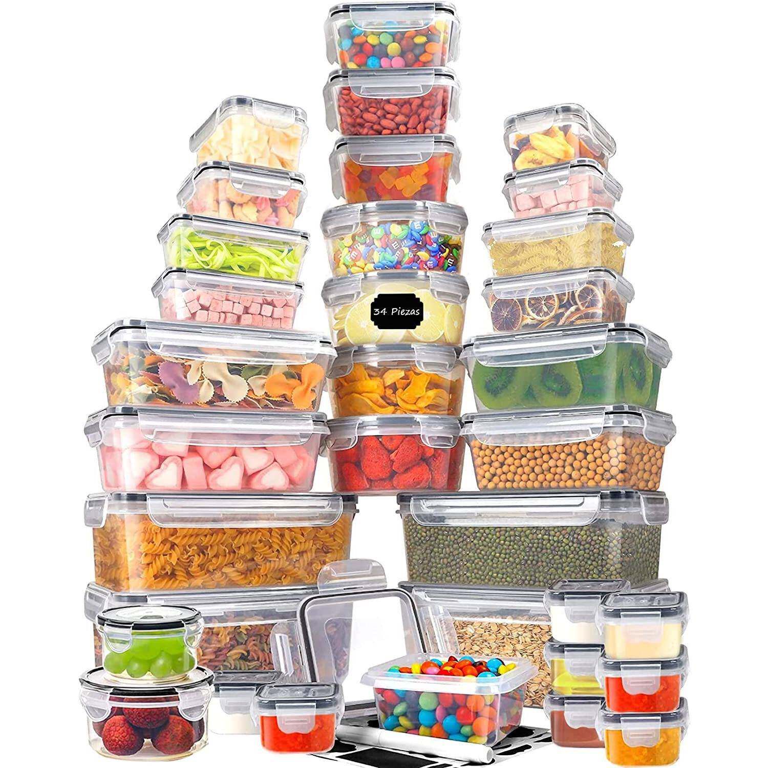 厂厨34件套房保鲜家盒593套装可微波饭盒冰封箱收纳盒水果蔬菜密