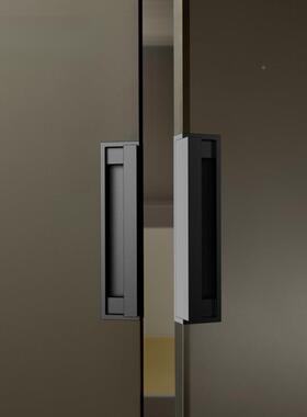 哑黑色榻柜榻米隐形IER拉手移嵌入式扣门手藏抽屉暗拉手门隐把手