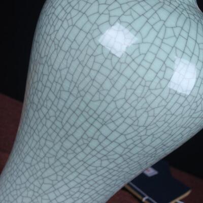 柜仿窑古官裂纹釉梅瓶陶瓷花饰瓶摆件JJK中式古典台装品