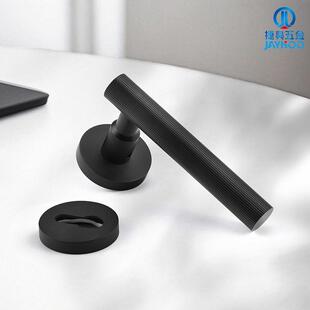 门厂家直纹黄铜门锁亮银FT01-17色室内室卧分体锁磁吸静音房执手