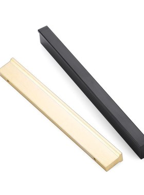 加厚轻奢铝合金T型加长拉手黑色美式F型抽屉把手衣柜门通顶长拉手