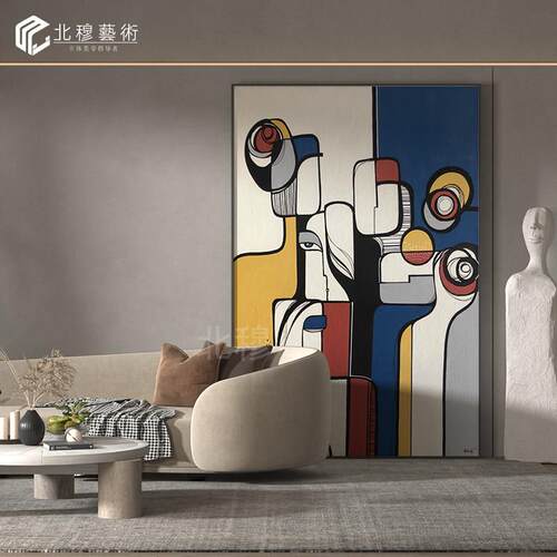 现代简约抽象人物客厅玄关挂画