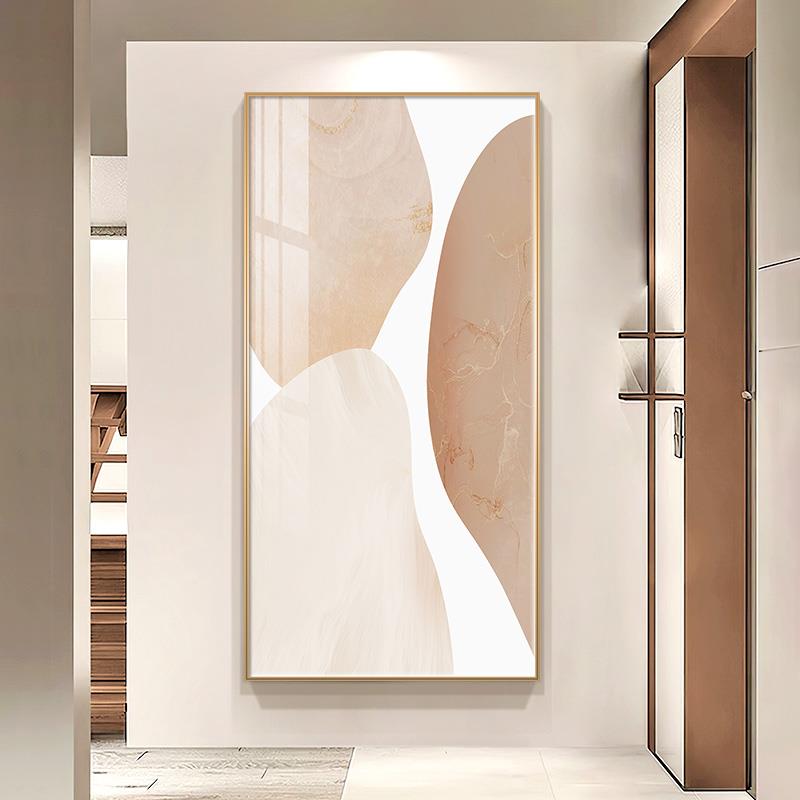 北欧玄关装饰画 画现代简约卧室落地画 画大幅色块抽象过道走廊油图片