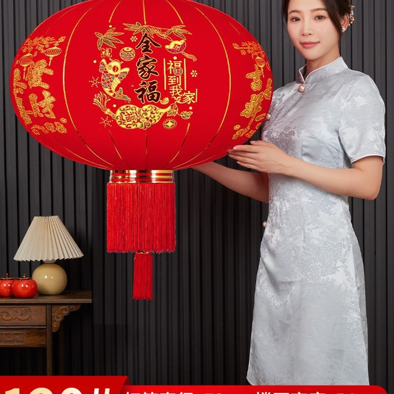 2024新款大红灯笼一对过年大门口宫灯阳台挂饰新年户外中国风吊灯