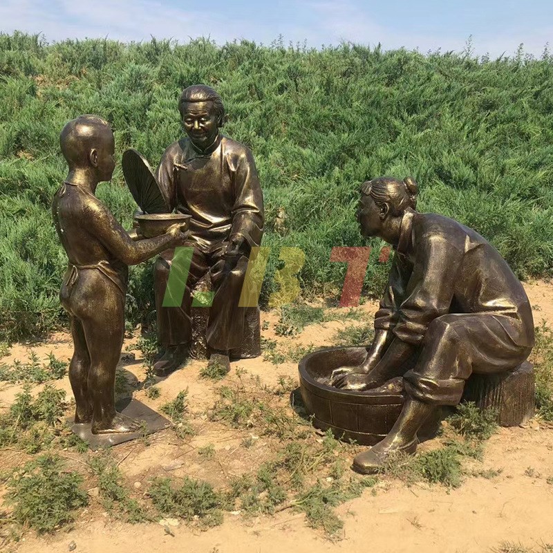 龙岗区力必特玻璃钢喝茶人物雕塑古代民俗景观摆件饭店茶楼定制