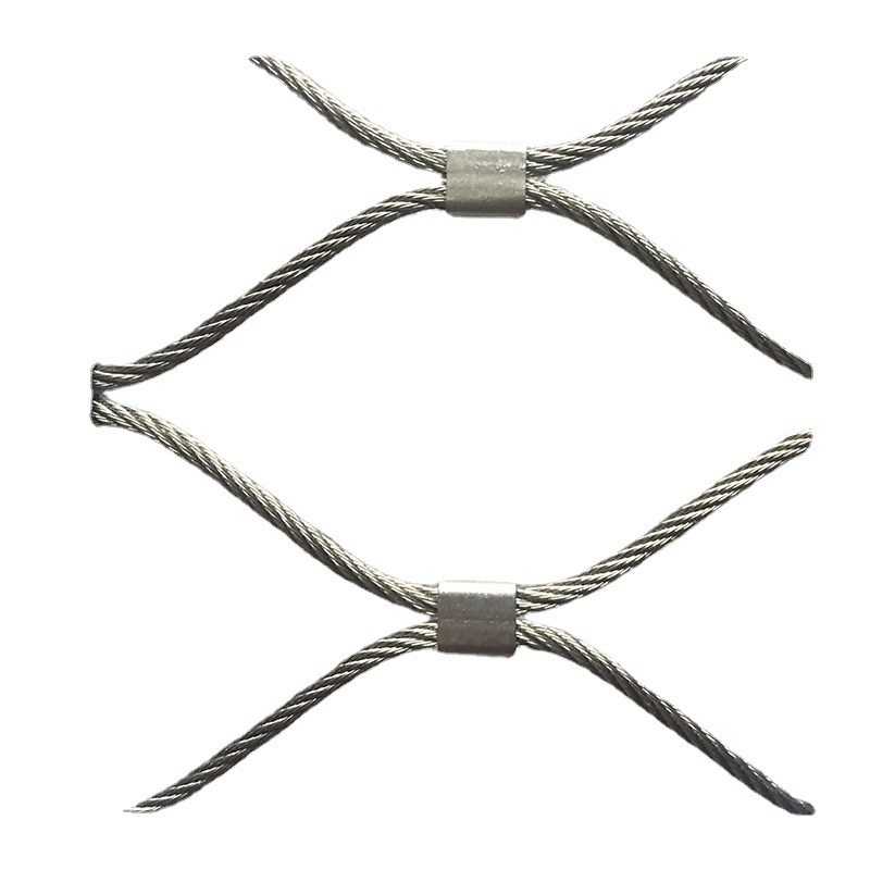 定制不锈钢钢丝绳网柔性防护网316卡扣绳网网兜鸟语林防护防坠网