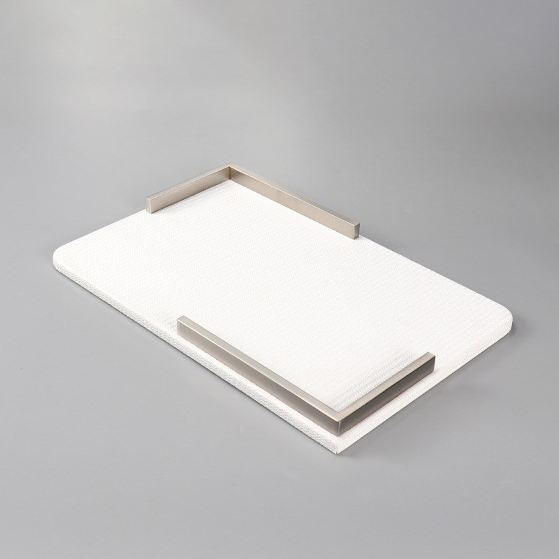 高档编织PU皮革珠宝首饰收纳托盘简约家居酒店客厅梳妆台置物托盘