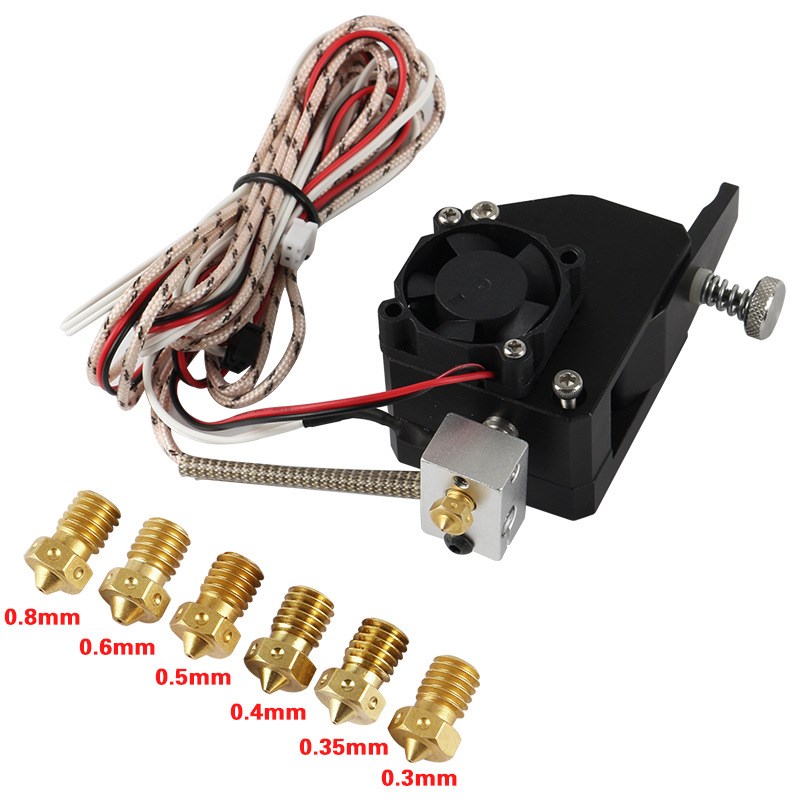 3d打印机NF 黑色金属Bm双驱动挤出机Bowden V6加热块喷嘴套件