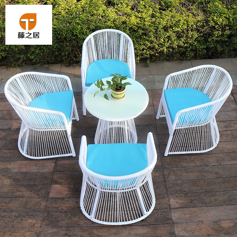 户外桌椅别墅庭院家具阳台藤椅三件套室外花园露天民宿藤编休闲椅