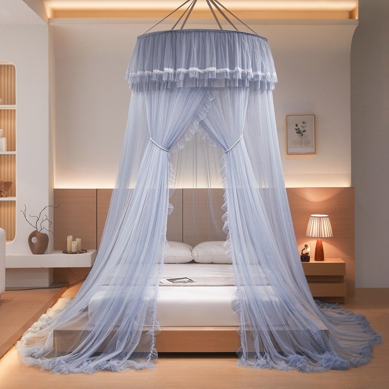 加柔吊顶蚊帐1.2米直径加高加密所有床通用圆顶蚊帐公主床幔床帘