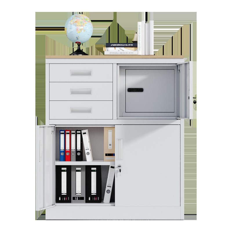 钢制矮柜铁皮柜带锁资料柜财务凭证柜抽屉储物办公柜带文件柜保密