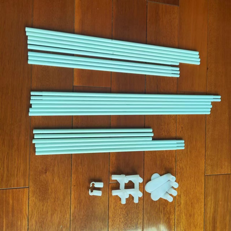 落地蚊帐支架杆子三开门铁艺烤漆加厚加粗架子配件方顶不锈钢压脚