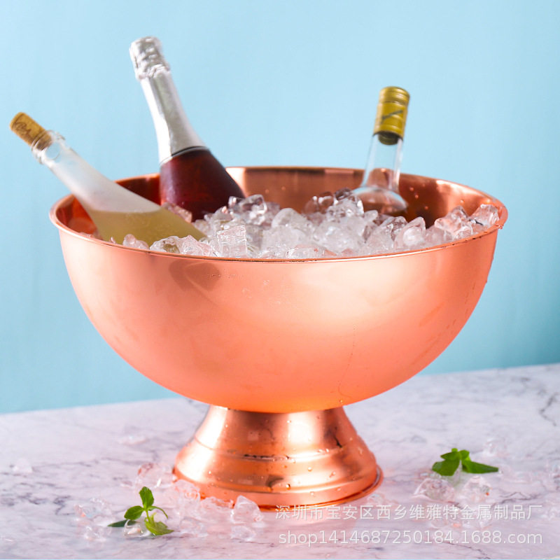 大不锈钢香槟盆冰桶酒吧冰粒冰镇冰酒啤酒红酒冰块冰的桶宾治大号图片