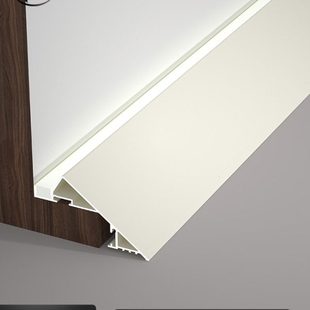 超薄蝉翼悬浮吊顶反光灯槽斜面收口回形铝型材洗墙灯无主灯线灯条