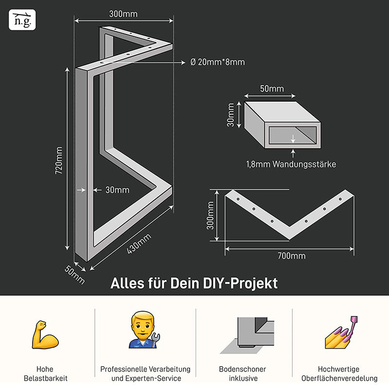 简约V型铁艺桌腿五金桌子腿V字实木家具金属桌腿配件桌脚吧台支架