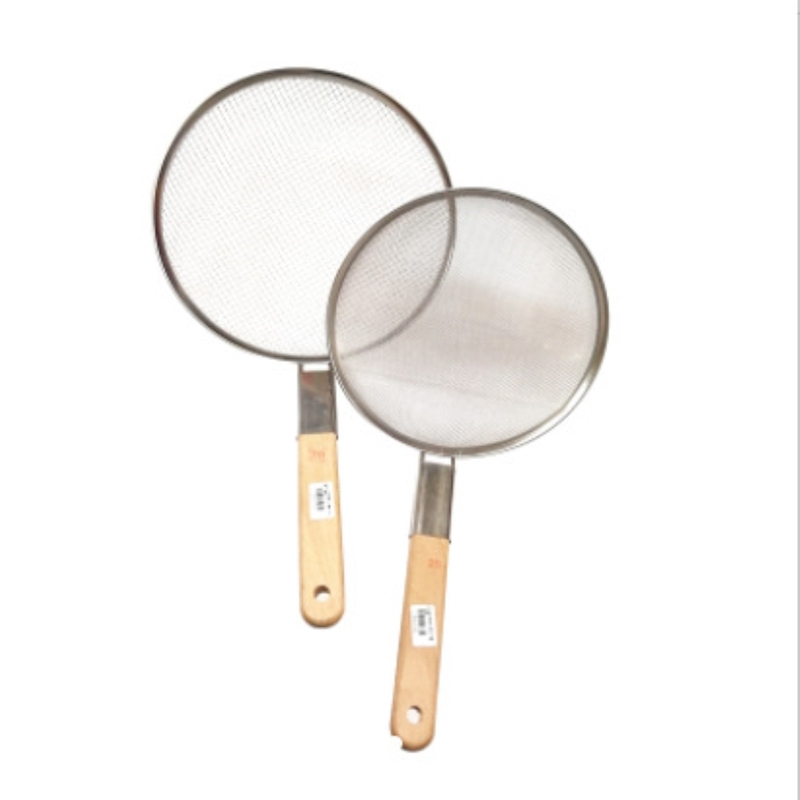 HT   31cm方木柄宽边爪篱（短柄）粗网