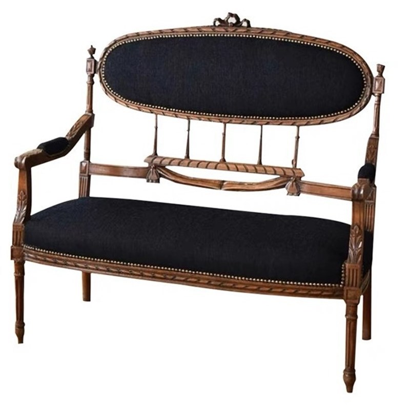 源头工厂法式复古实木高靠背沙发椅客厅双人沙发休闲椅高端家具