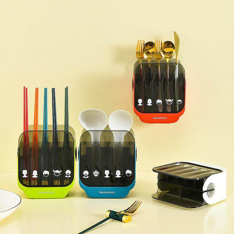 分筷子笼收203纳盒厨餐具笼房勺壁挂式免打孔家用放子筷子筒置类,餐饮具,筷子盒,淘宝优惠券,粉丝福利购,淘宝优惠卷