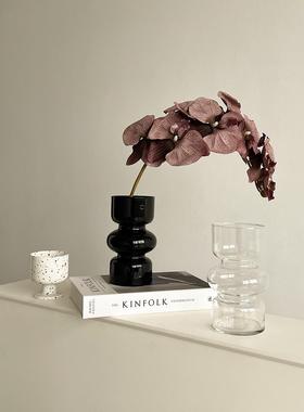 态生活约黑玻璃花瓶网红高级感古装饰客厅简餐厅小众中小插202303