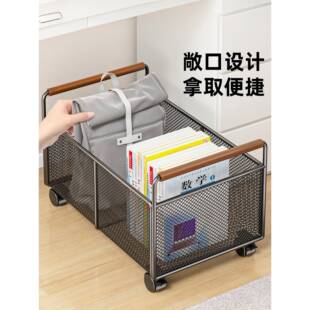 书螺茗春收本置物架架学生书包移动纳桌下装书推神器落地小车教室