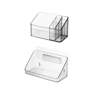 次日达镜柜化妆品收纳盒护肤品塑料理盒带分盒透明整内桌装面置物