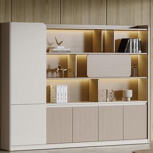 现代简约办公室文件柜书柜老板办公桌背景柜落地资料柜靠墙储物柜