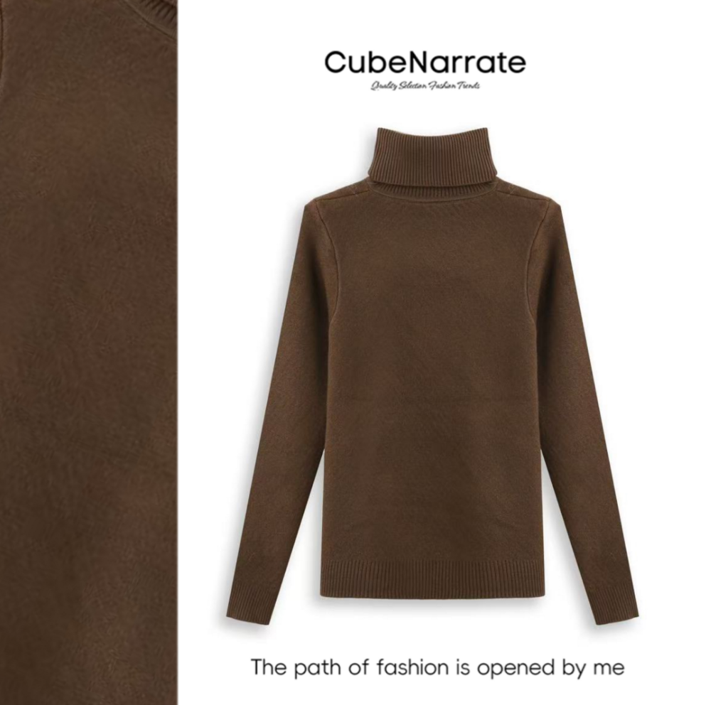 【入驻首秀】枋叙【布偶猫】 高领纯色百搭针织上衣 CN1109D062