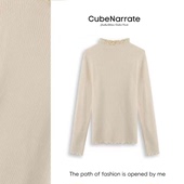 木耳花边针织上衣 枋叙 紫丁香 CN1109Z051