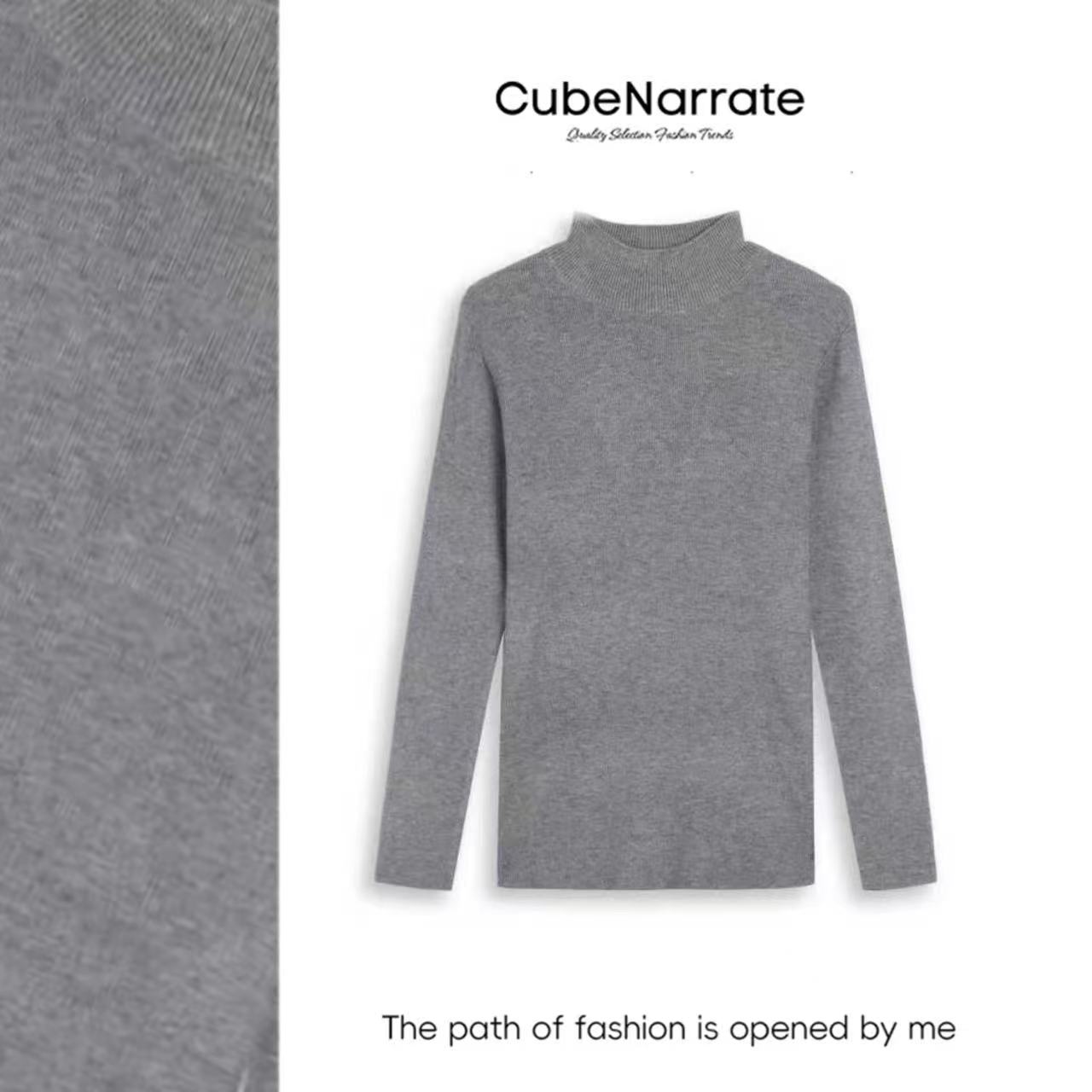 【年终庆典】枋叙【雪落流影】 中领简约针织打底上衣CN1202Z011