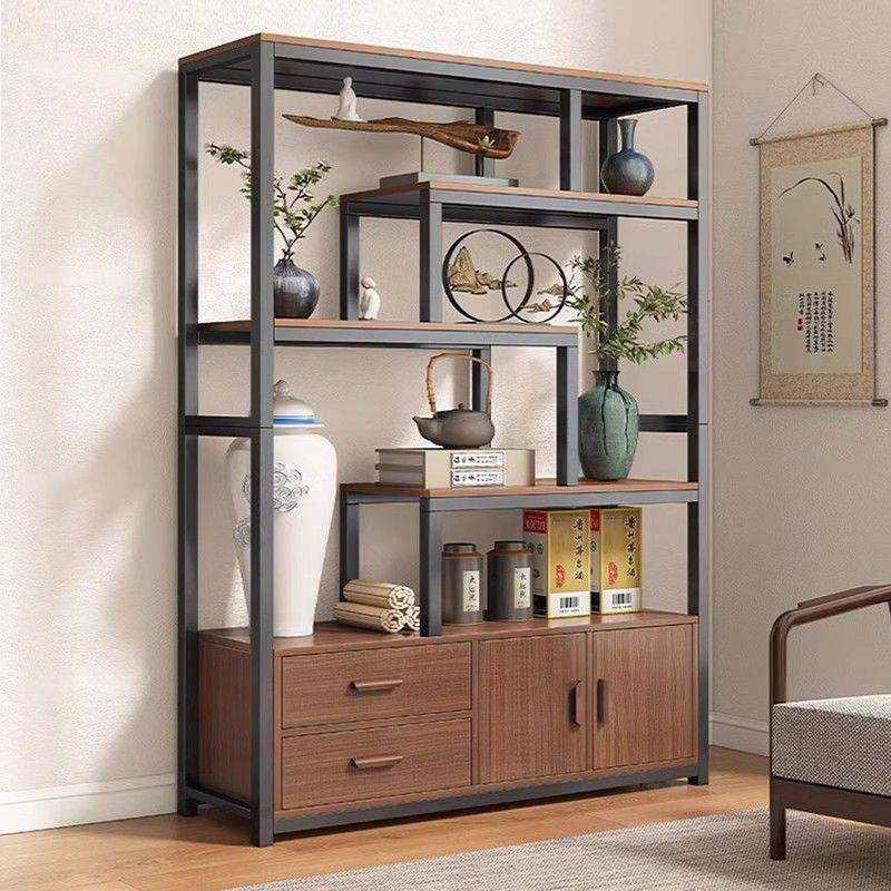 博古架现代简约茶具置物架客厅新中式茶柜子展示柜落地收纳架书架,电子元器件市场,其它元器件,淘宝优惠券,粉丝福利购,淘宝优惠卷