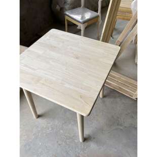 白胚桌子老式日式原木正方形餐桌白胚实木小户仿古自刷桌子小户型