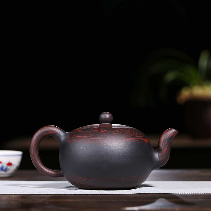 茶壶  厂家直供宜兴紫砂壶纯全手工名家茶具 绞泥一粒珠壶混批