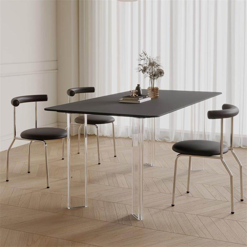 现代极简餐桌椅组合家用德利丰岩板奶油风悬浮亚克力小户型饭,特色手工艺,其他特色工艺品,淘宝优惠券,粉丝福利购,淘宝优惠卷