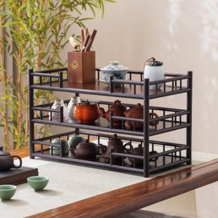 茶杯架子茶具茶器收纳架茶桌紫砂壶摆放架桌面上博古架小型置物架