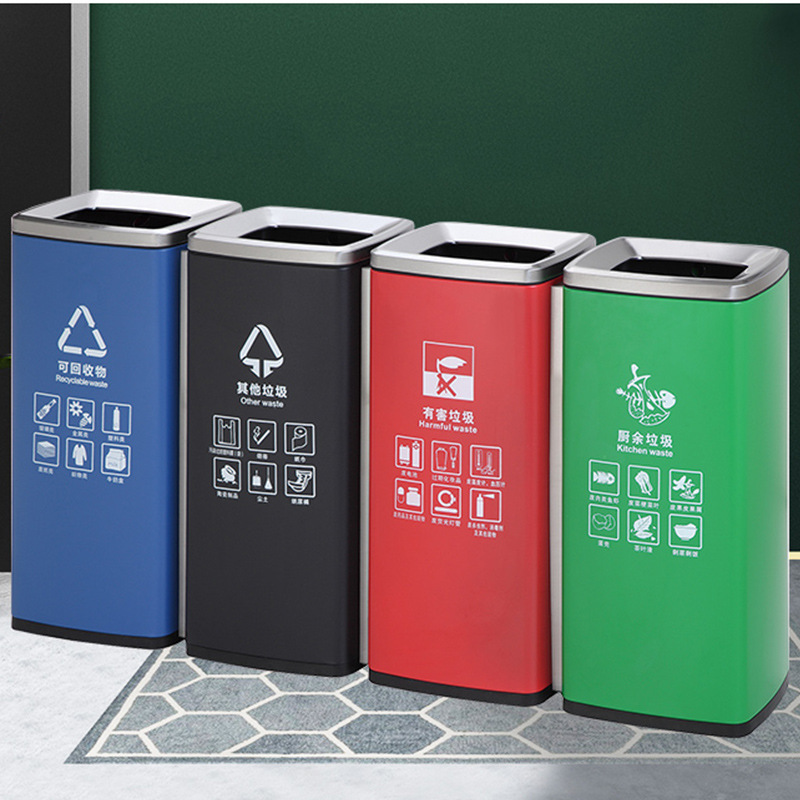 商场不锈钢立式垃圾桶直投分类环境桶酒店大堂户外侧投落地垃圾桶