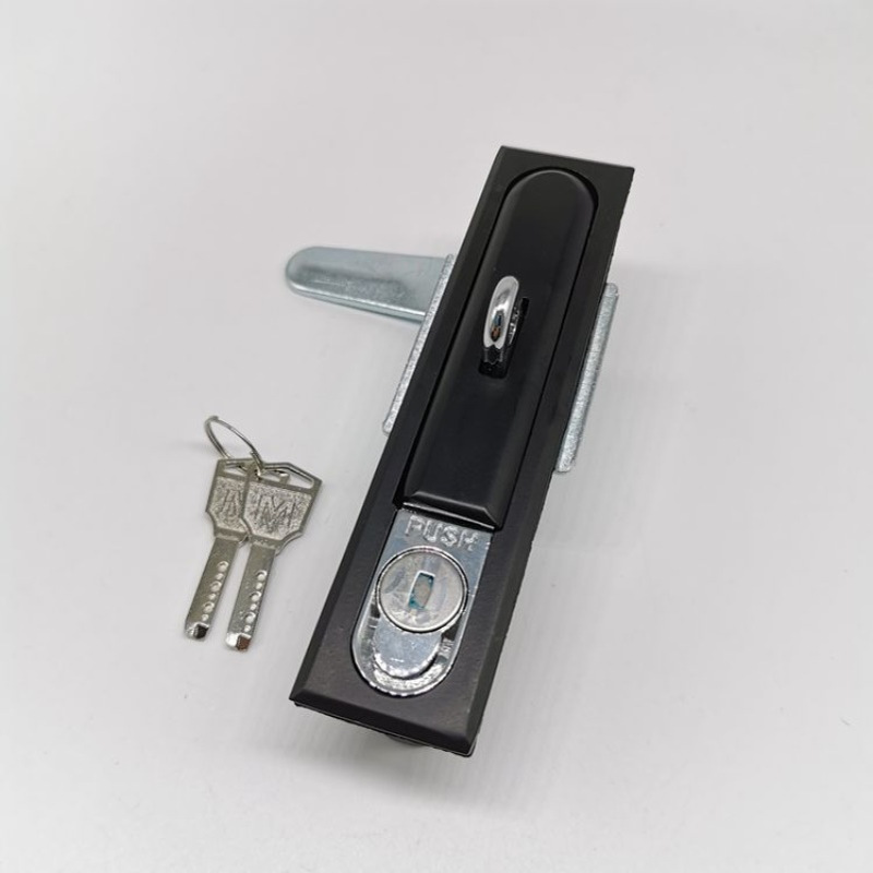MS818方黑带挂平面锁，弹跳锁，工业电柜门锁，机柜机箱门锁