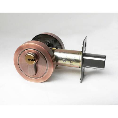 辅助锁锌合金单舌呆锁卧室带匙圆头锁实木门暗藏锁 deadbolt lock