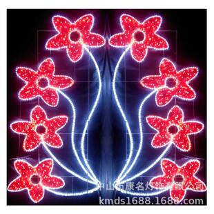 led灯杆造型灯平安中国结福灯笼轮廓花朵彩灯春节亮化装饰文旅