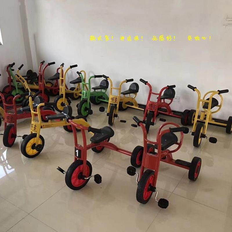 玩具童车幼儿园专用三轮车儿童脚踏车双人自行车户外多人骑旋转车