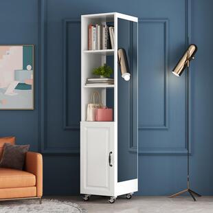 穿衣镜全身落地镜家用卧室客厅带镜子收纳柜衣帽架一体旋转试衣镜