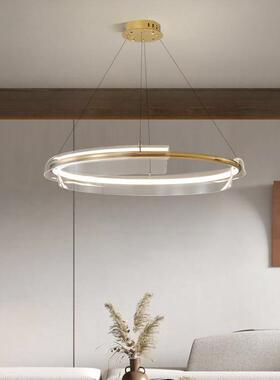 后现代轻奢客厅LED圆环吊灯北欧简约网红大气餐厅设计师卧室吊灯