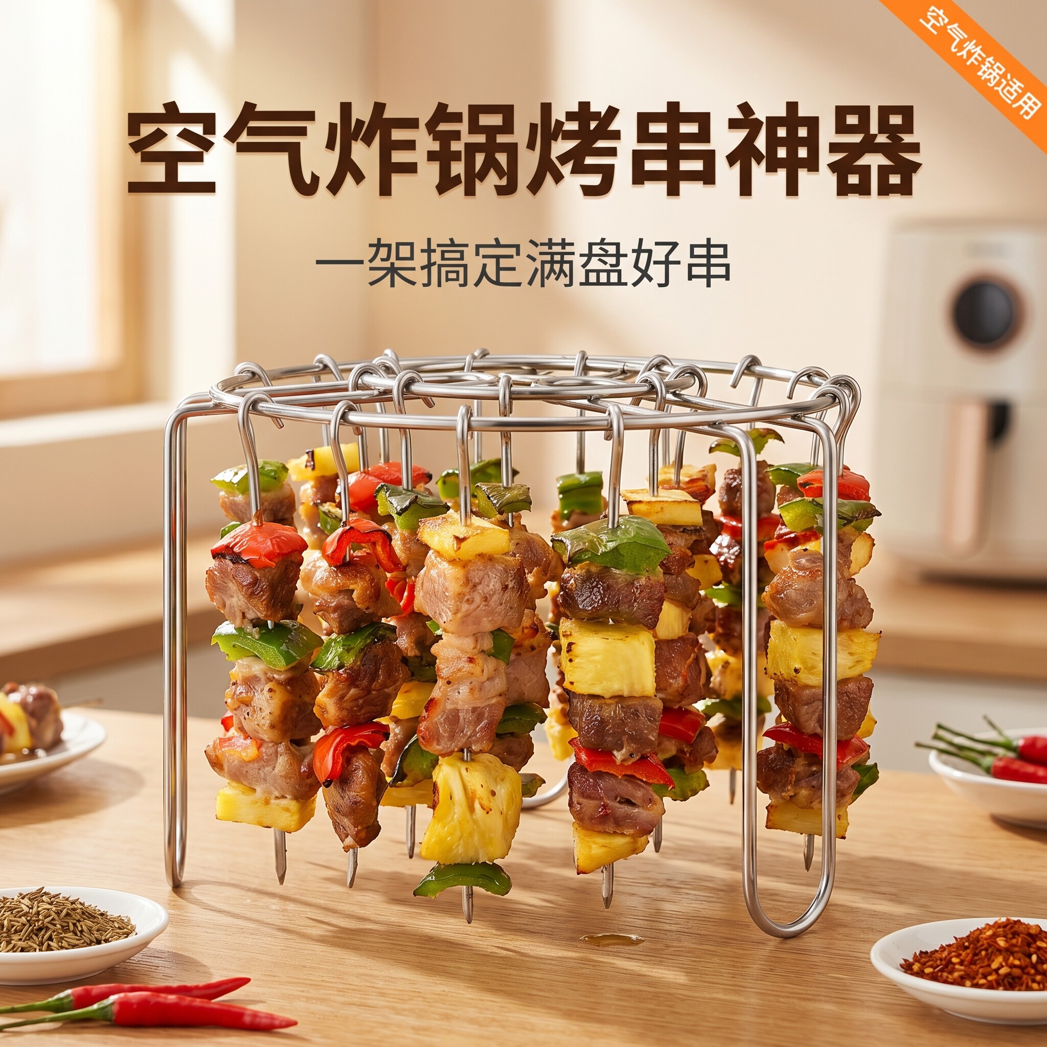 烤肉空气立式炸锅不锈钢烧烤架图片