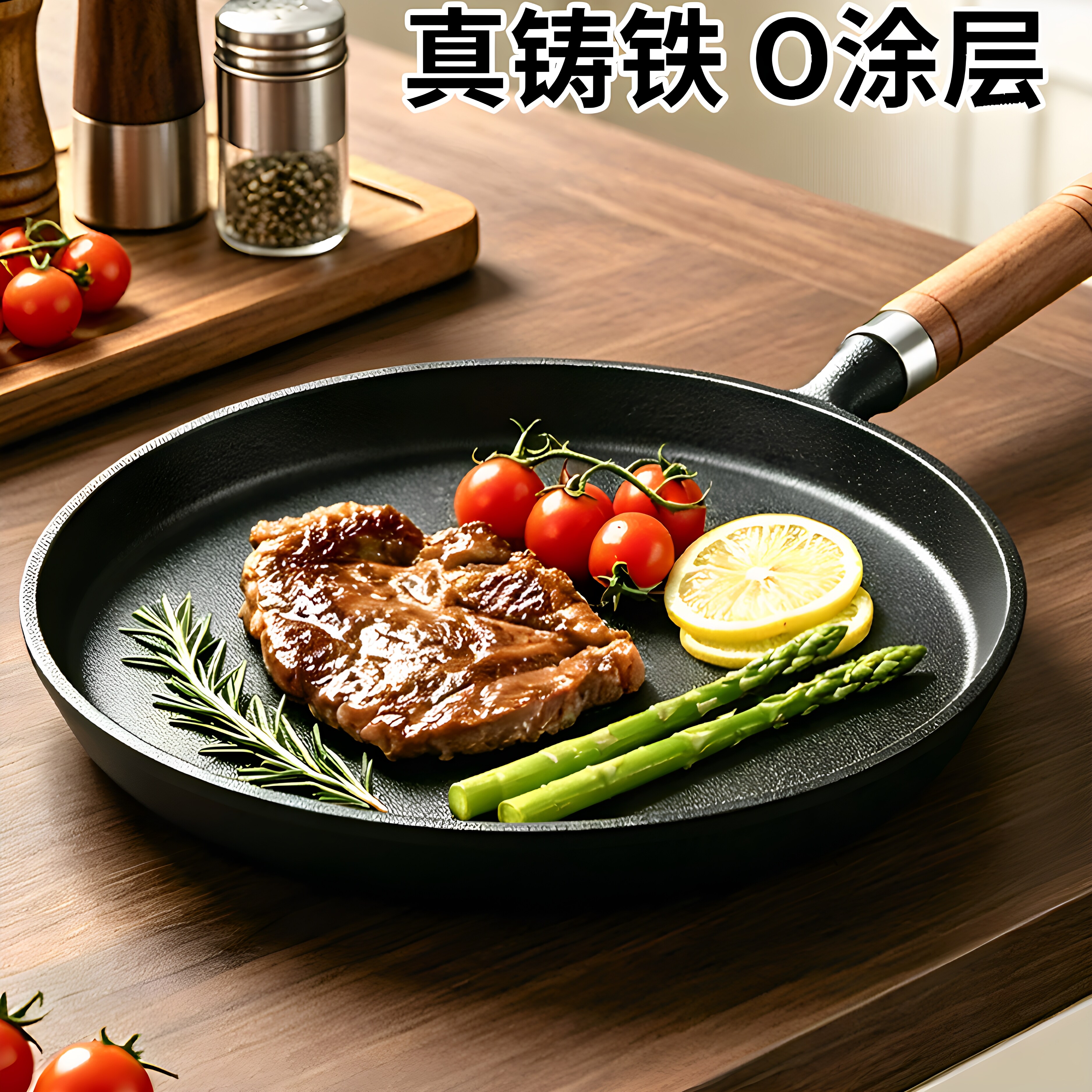 加厚铸铁平底锅家用无涂层烙饼锅手抓饼不粘煎锅摊煎饼果子工具