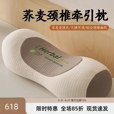 德国荞麦枕头护颈椎助睡眠单人一只装枕芯一对圆柱牵引腰椎枕专用送礼学生自用