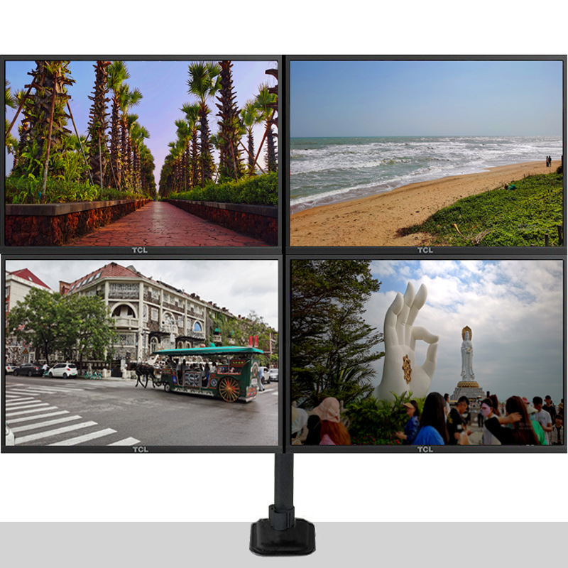 电脑显示器支架台式上下双屏四屏多屏通用底座增高旋转架