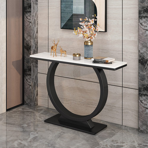 大理石玄关桌靠墙置物架条案装饰玄关台入户玄关柜现代简约轻奢风