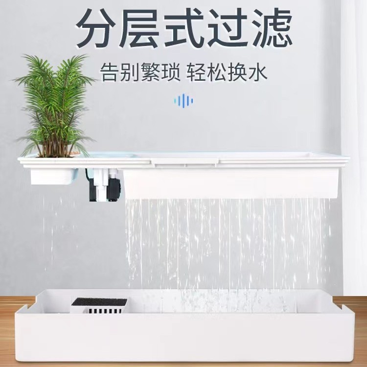 乌龟缸带晒台大别野DIY造景家用养龟专用生态缸免换水玻璃饲养缸