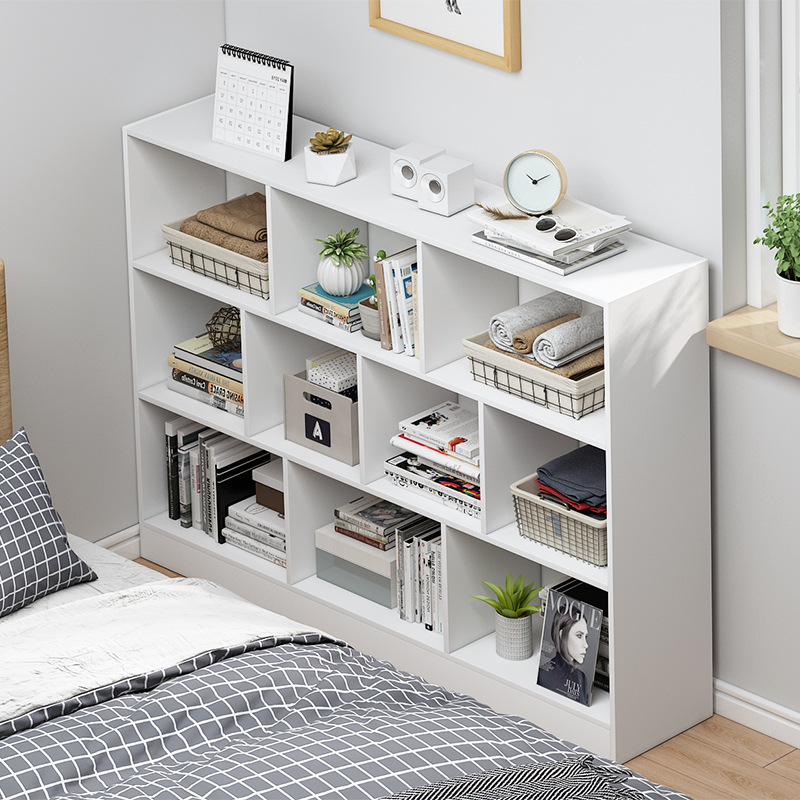 简易书架落地靠墙客厅置物架分层收纳架储物柜简约现代家用书柜