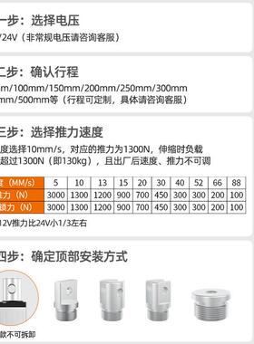 电动推杆伸缩杆工业级大推力直流往复电机直线行程升降杆 IP3000L